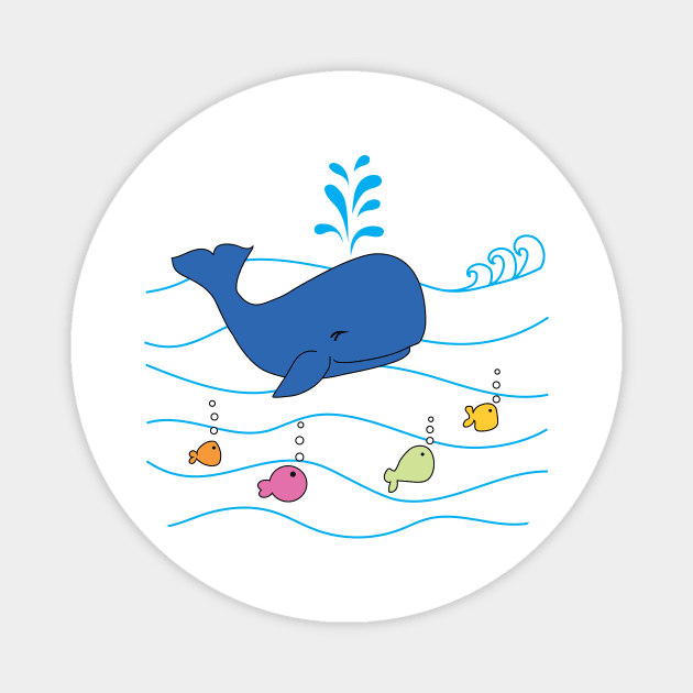 whale and friends Magnet by Supak